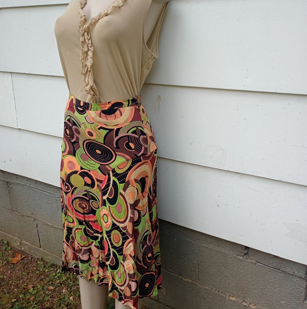 Vintage Earthy Neon Skirt - Picture 3 of 8